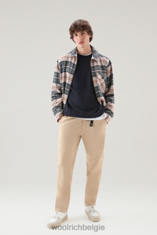 ronde hals van zuiver katoenfleece met zak met ritssluiting Woolrich Heren 8TTN0422 Melton blauw kleding