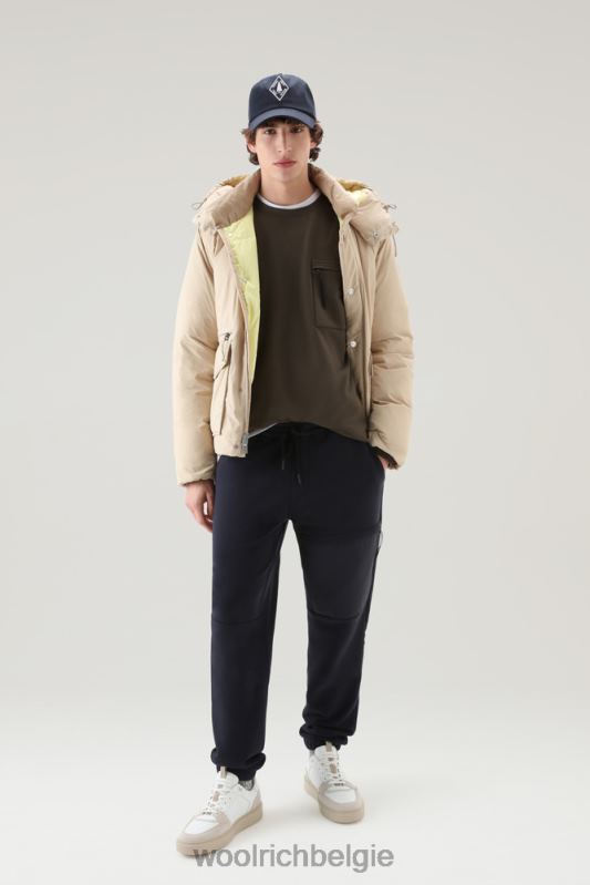 ronde hals van zuiver katoenfleece met zak met ritssluiting Woolrich Heren 8TTN0454 donkergroen kleding
