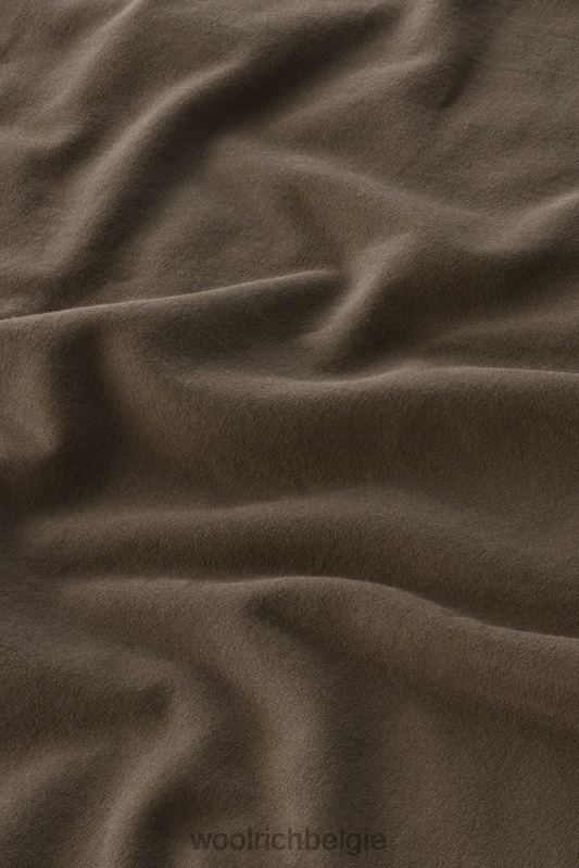 ronde hals van zuiver katoenfleece met zak met ritssluiting Woolrich Heren 8TTN0454 donkergroen kleding
