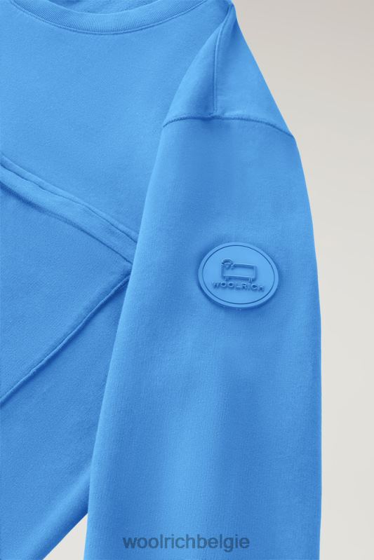 ronde hals van zuiver katoenfleece met zak met ritssluiting Woolrich Heren 8TTN0498 klokje blauw kleding