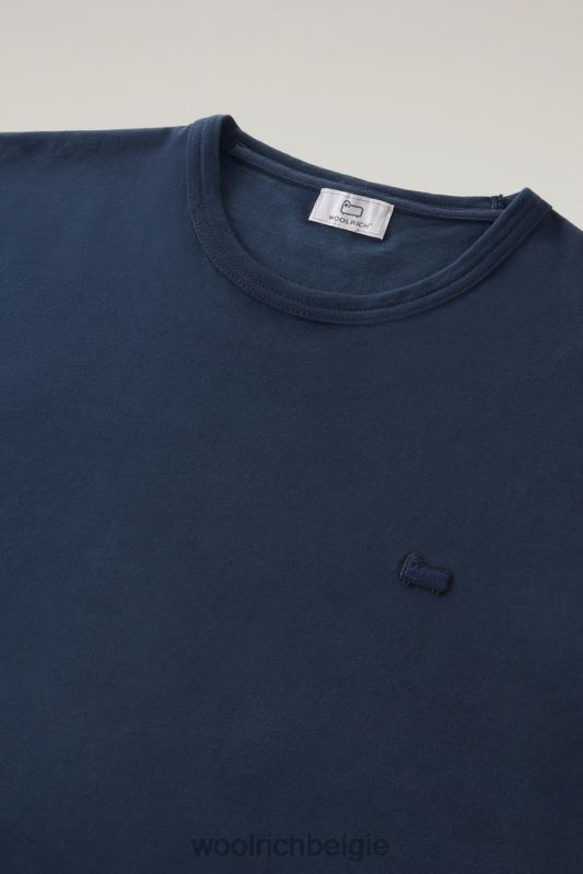 schapen t-shirt van puur katoen Woolrich Heren 8TTN0407 Melton blauw kleding