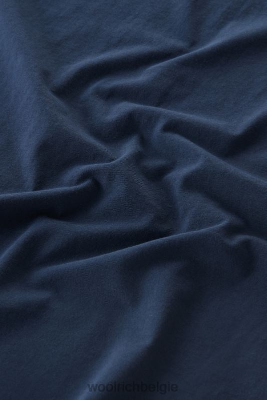 schapen t-shirt van puur katoen Woolrich Heren 8TTN0407 Melton blauw kleding