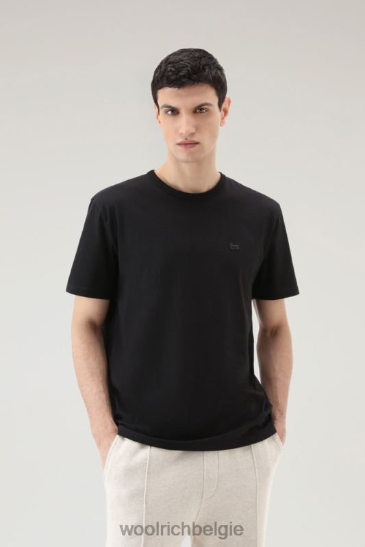 schapen t-shirt van puur katoen Woolrich Heren 8TTN0462 zwart kleding