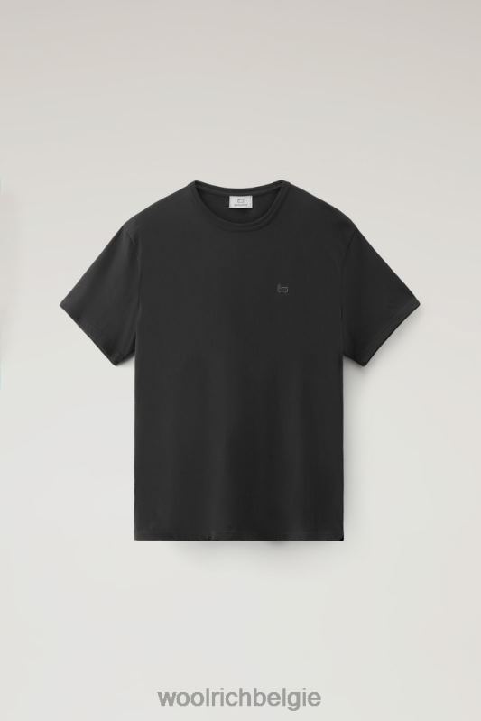 schapen t-shirt van puur katoen Woolrich Heren 8TTN0462 zwart kleding