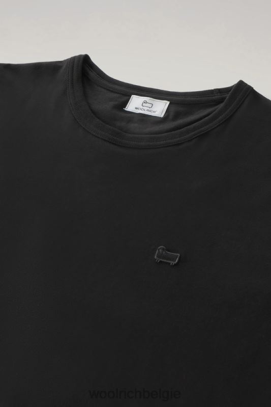 schapen t-shirt van puur katoen Woolrich Heren 8TTN0462 zwart kleding