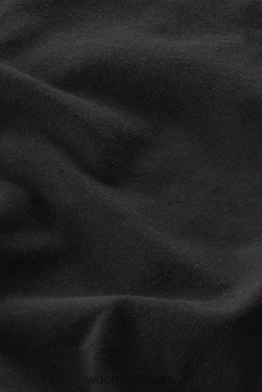 schapen t-shirt van puur katoen Woolrich Heren 8TTN0462 zwart kleding