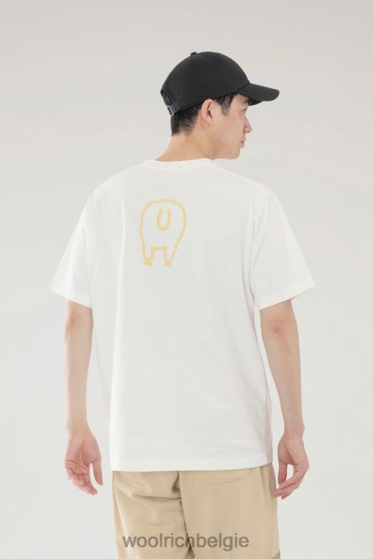 schapen t-shirt van puur katoen Woolrich Heren 8TTN0510 wit kleding