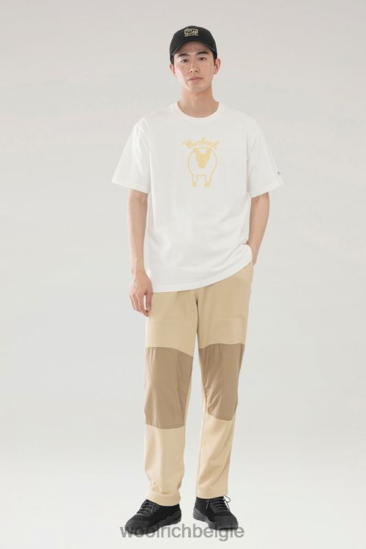 schapen t-shirt van puur katoen Woolrich Heren 8TTN0510 wit kleding