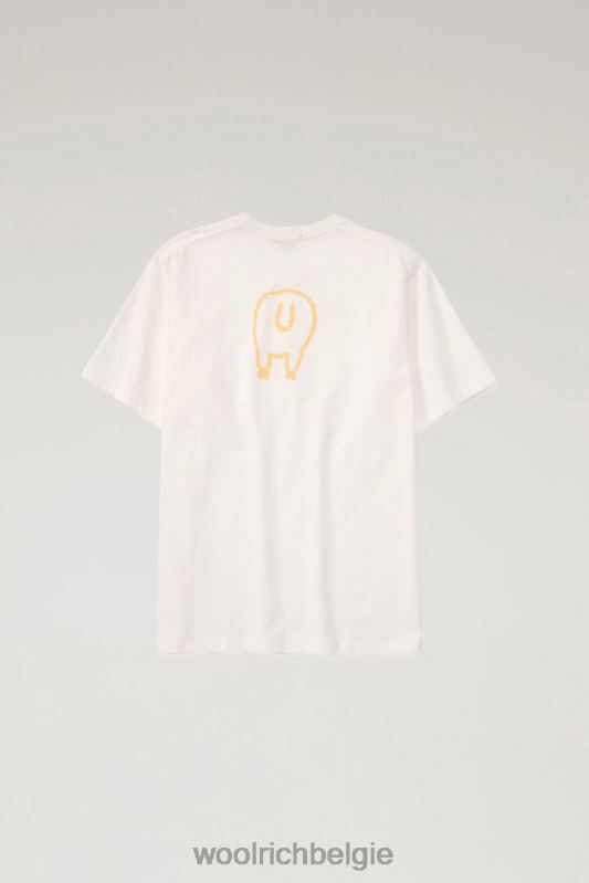 schapen t-shirt van puur katoen Woolrich Heren 8TTN0510 wit kleding