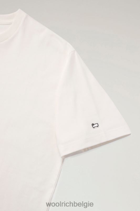 schapen t-shirt van puur katoen Woolrich Heren 8TTN0510 wit kleding