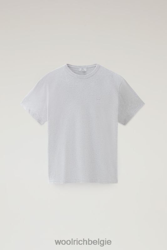 schapen t-shirt van puur katoen Woolrich Heren 8TTN0518 lichtgrijs gemêleerd kleding