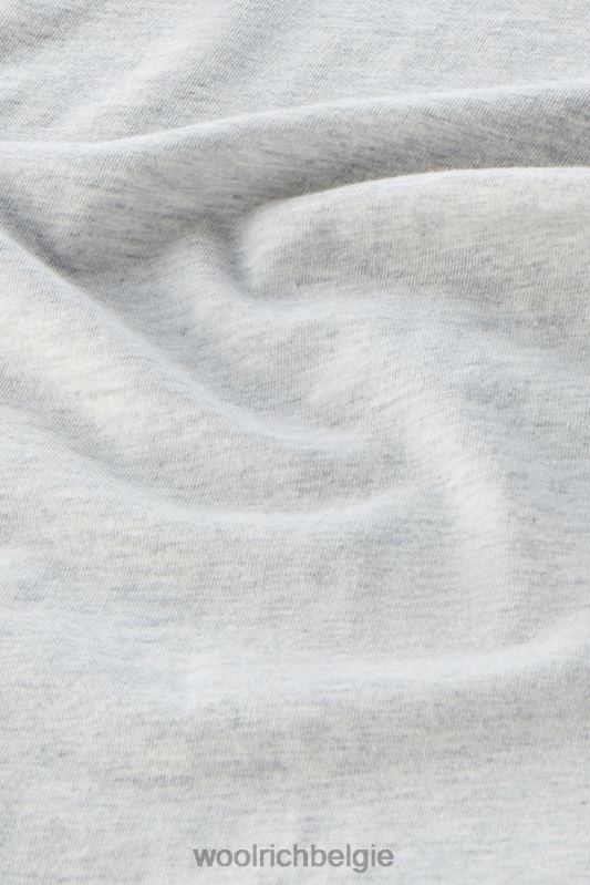 schapen t-shirt van puur katoen Woolrich Heren 8TTN0518 lichtgrijs gemêleerd kleding