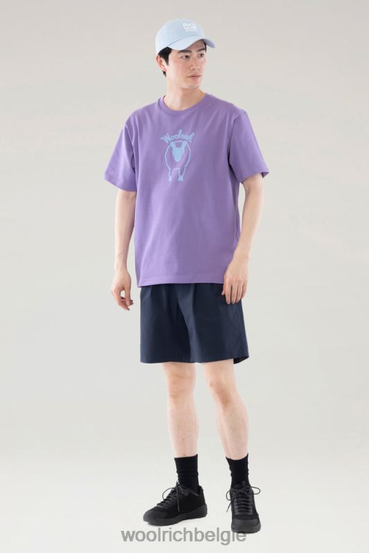 schapen t-shirt van puur katoen Woolrich Heren 8TTN0605 paars kleding