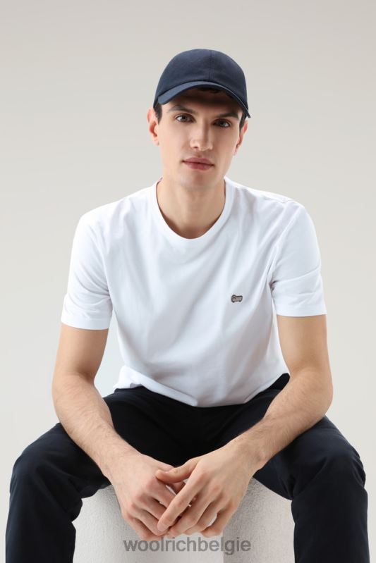 schapen t-shirt van puur katoen Woolrich Heren 8TTN0612 Helder wit kleding