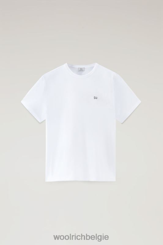 schapen t-shirt van puur katoen Woolrich Heren 8TTN0612 Helder wit kleding