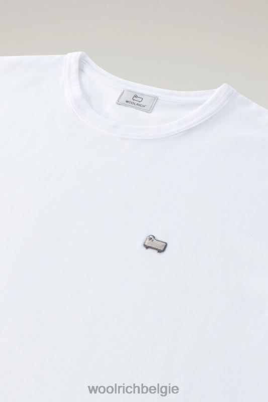 schapen t-shirt van puur katoen Woolrich Heren 8TTN0612 Helder wit kleding