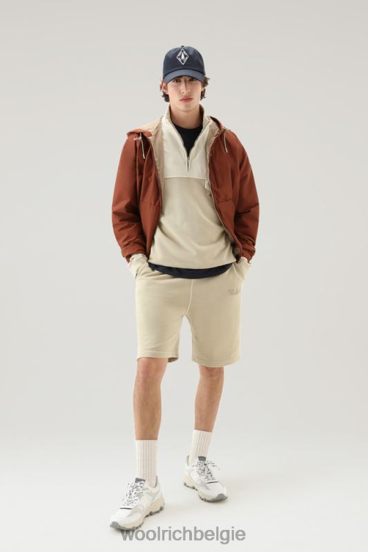 shorts van kledinggeverfd katoen Woolrich Heren 8TTN0403 strandzand kleding