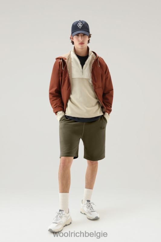 shorts van kledinggeverfd katoen Woolrich Heren 8TTN0467 donkergroen kleding