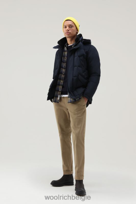 sneeuwstorm veldjas Woolrich Heren 8TTN0651 Melton blauw kleding