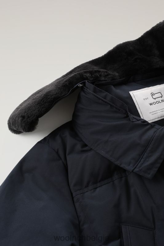 sneeuwstorm veldjas Woolrich Heren 8TTN0651 Melton blauw kleding