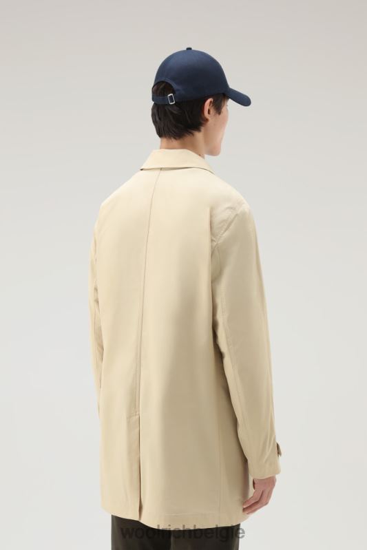 stadsjas met stedelijk tintje Woolrich Heren 8TTN0452 strandzand kleding