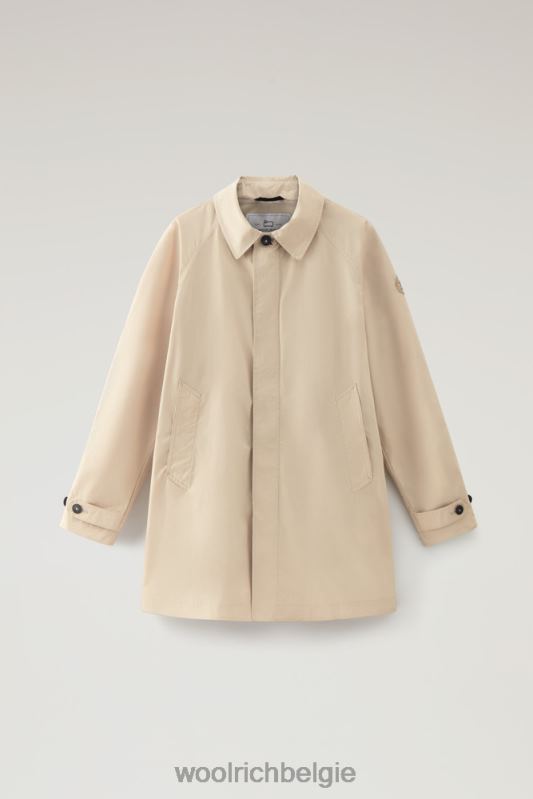 stadsjas met stedelijk tintje Woolrich Heren 8TTN0452 strandzand kleding