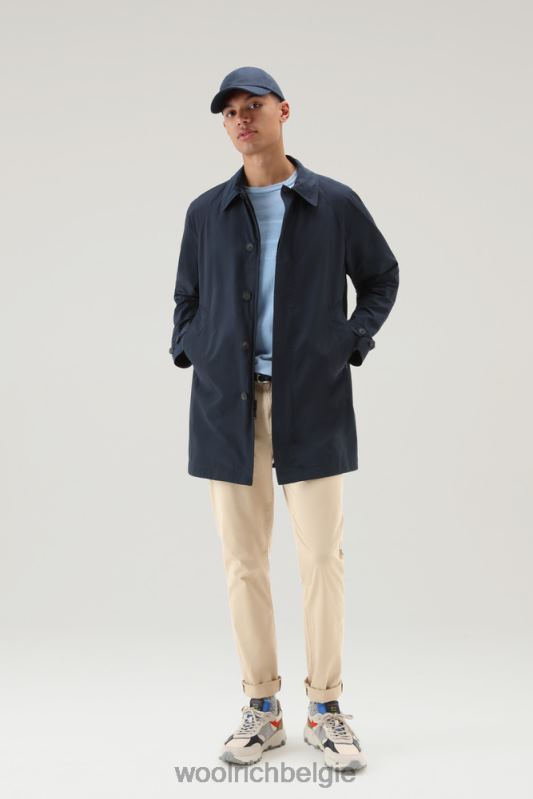 stadsjas met stedelijk tintje Woolrich Heren 8TTN0554 Melton blauw kleding