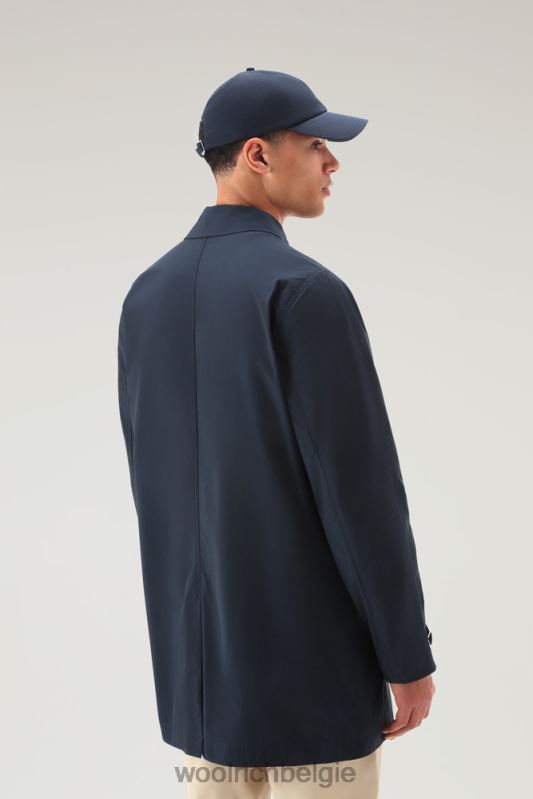 stadsjas met stedelijk tintje Woolrich Heren 8TTN0554 Melton blauw kleding