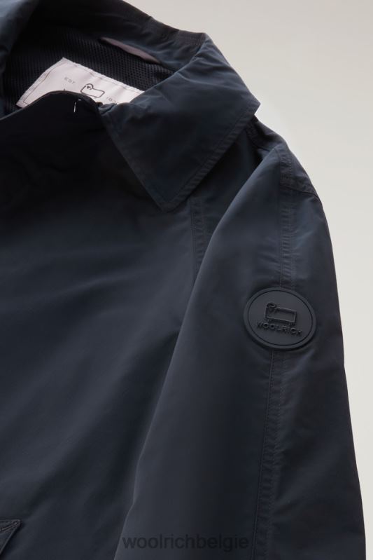 stadsjas met stedelijk tintje Woolrich Heren 8TTN0554 Melton blauw kleding
