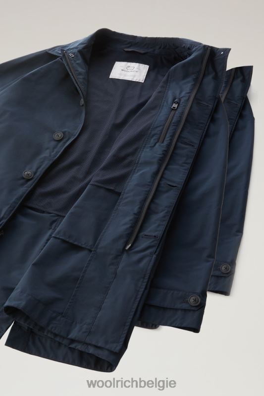 stadsjas met stedelijk tintje Woolrich Heren 8TTN0554 Melton blauw kleding