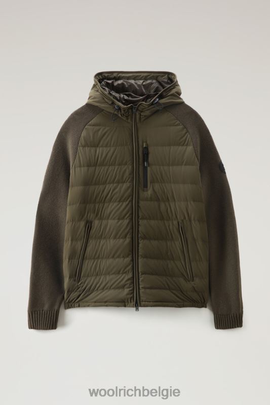 stretch nylon sundance hybride jack met capuchon Woolrich Heren 8TTN0687 donkergroen kleding