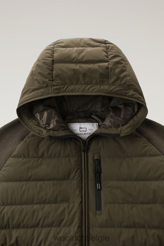 stretch nylon sundance hybride jack met capuchon Woolrich Heren 8TTN0687 donkergroen kleding