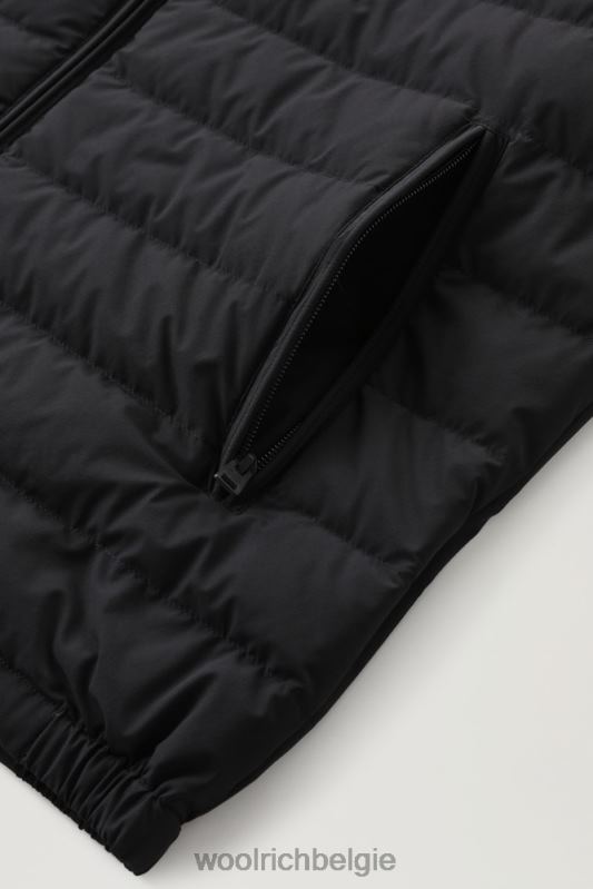 stretch nylon sundance hybride jack met capuchon Woolrich Heren 8TTN0750 zwart kleding