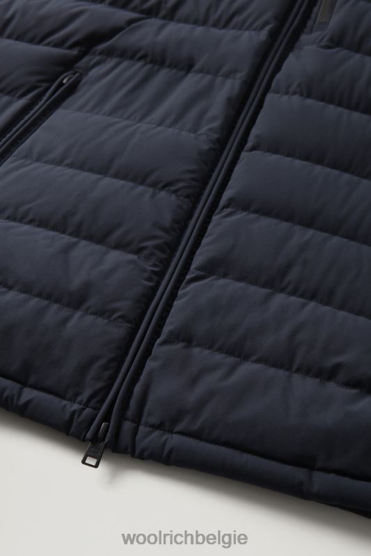 stretch nylon sundance hybride jack met capuchon Woolrich Heren 8TTN0753 Melton blauw kleding