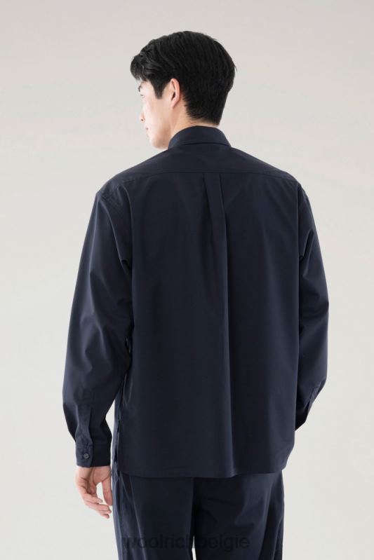 stretch shirt met lange mouwen van solotex-wolmix Woolrich Heren 8TTN0476 marine kleding
