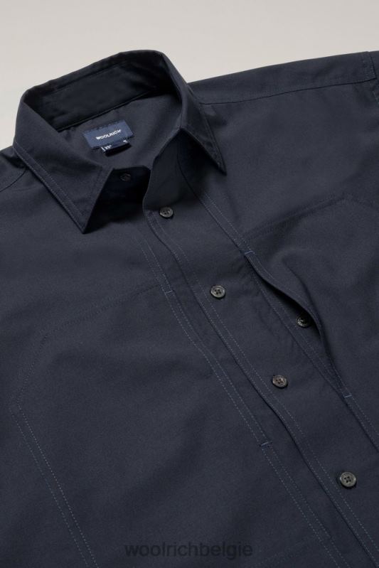 stretch shirt met lange mouwen van solotex-wolmix Woolrich Heren 8TTN0476 marine kleding