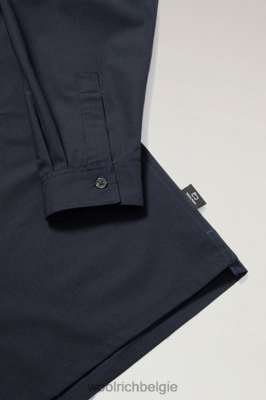 stretch shirt met lange mouwen van solotex-wolmix Woolrich Heren 8TTN0476 marine kleding