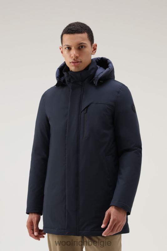 stretchparka in de bergen Woolrich Heren 8TTN0834 Melton blauw kleding