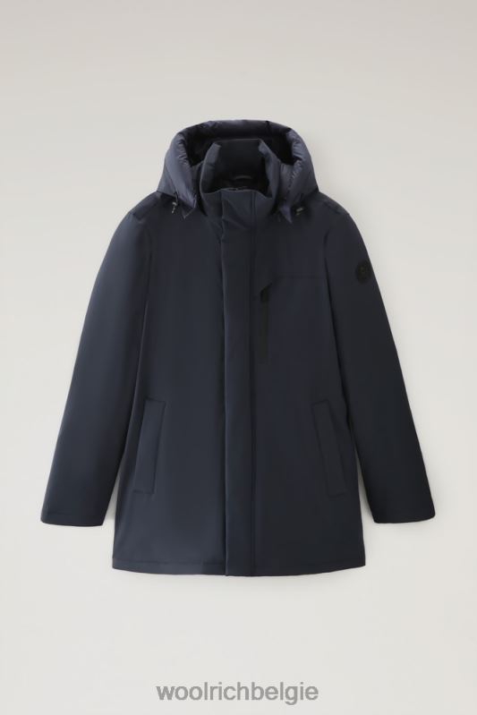 stretchparka in de bergen Woolrich Heren 8TTN0834 Melton blauw kleding