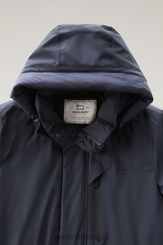 stretchparka in de bergen Woolrich Heren 8TTN0834 Melton blauw kleding