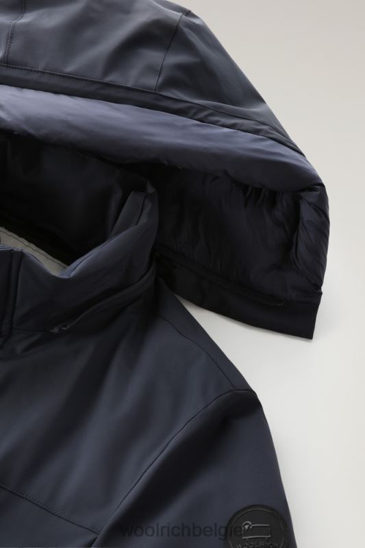 stretchparka in de bergen Woolrich Heren 8TTN0834 Melton blauw kleding