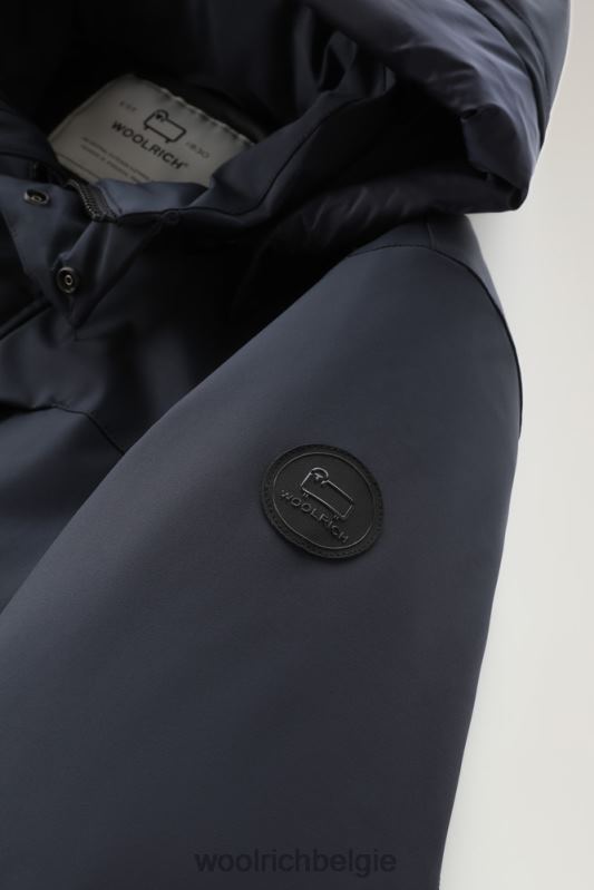stretchparka in de bergen Woolrich Heren 8TTN0834 Melton blauw kleding