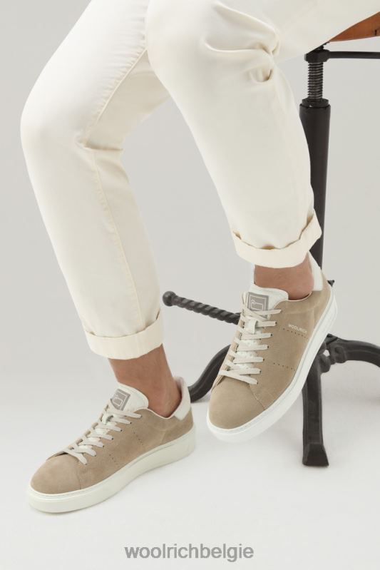 suède klassieke pumps met contrasterende details Woolrich Heren 8TTN0405 beige slagroom schoenen