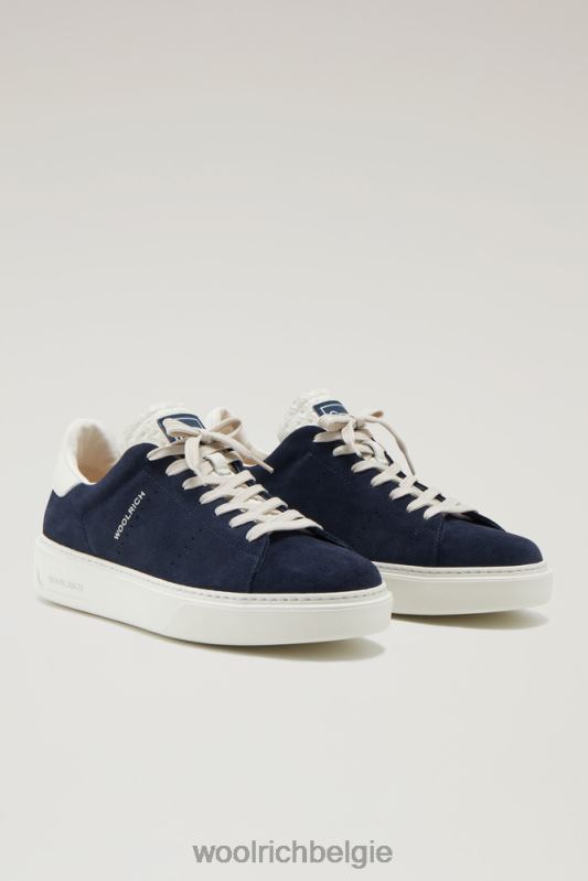 suède klassieke pumps met contrasterende details Woolrich Heren 8TTN0584 blauwe slagroom schoenen