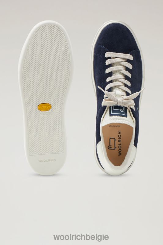 suède klassieke pumps met contrasterende details Woolrich Heren 8TTN0584 blauwe slagroom schoenen