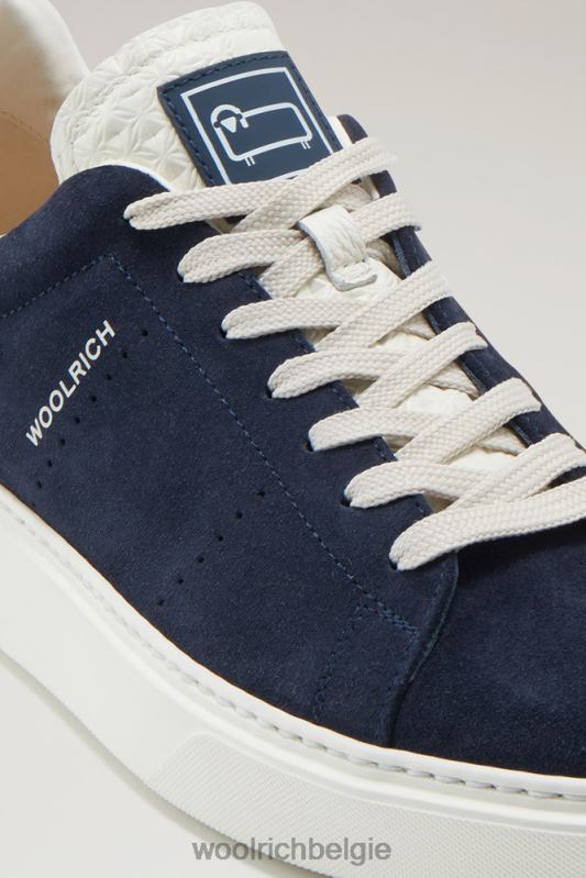 suède klassieke pumps met contrasterende details Woolrich Heren 8TTN0584 blauwe slagroom schoenen