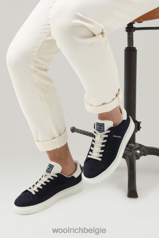suède klassieke pumps met contrasterende details Woolrich Heren 8TTN0584 blauwe slagroom schoenen