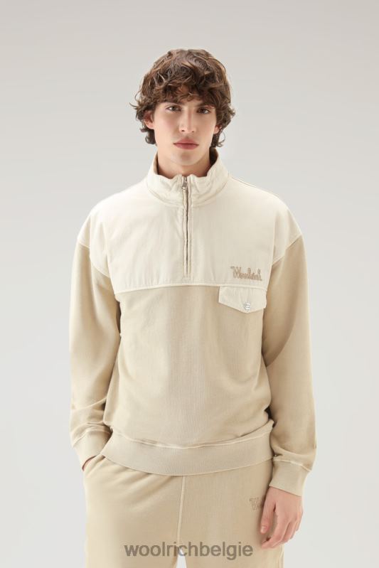 sweatshirt van kledinggeverfd katoen en popelinekatoen Woolrich Heren 8TTN0466 strandzand kleding