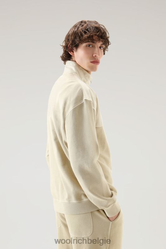 sweatshirt van kledinggeverfd katoen en popelinekatoen Woolrich Heren 8TTN0466 strandzand kleding