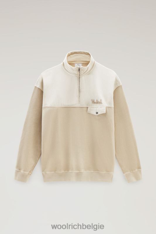 sweatshirt van kledinggeverfd katoen en popelinekatoen Woolrich Heren 8TTN0466 strandzand kleding
